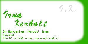 irma kerbolt business card